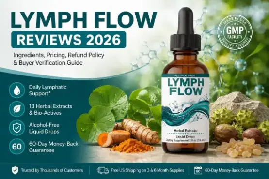 Lymph Flow liquid drops and featured ingredients